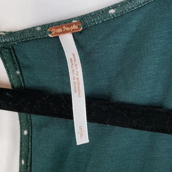 Free People Green Pink Flowers Celine Ruched Key Hole Back Mini Dress Sz S. - Picture 8 of 13